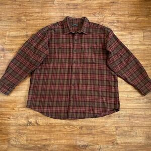 Orvis Perfect Flannel Button Down Shirt Plaid Mens Size XXL Style 1L21 Red Green